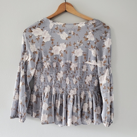 American Eagle Floral Print Boho Top - Picture 2 of 4